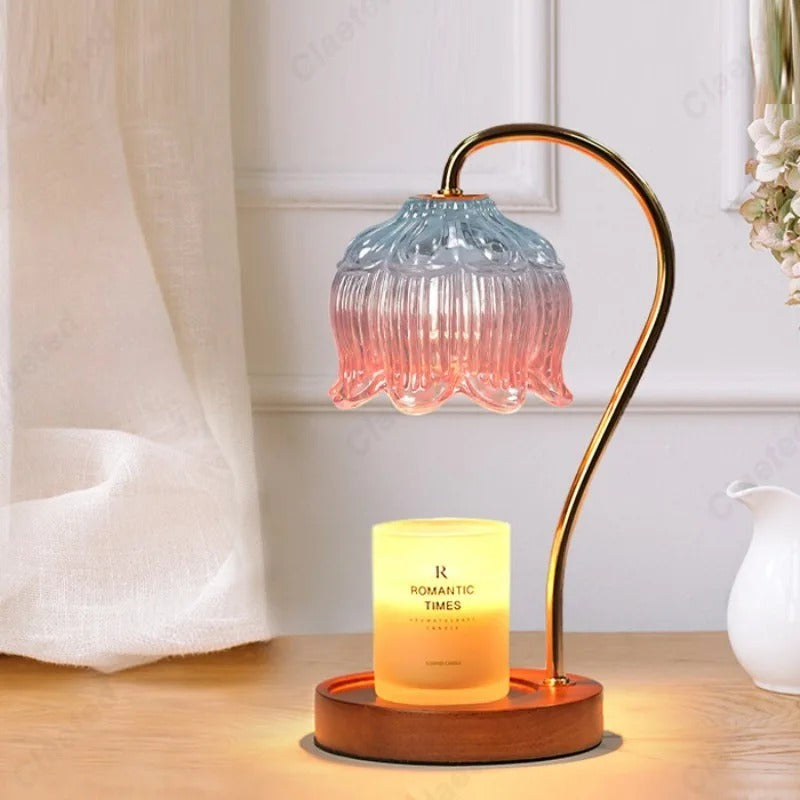 Floral Petal Stearinlys Varmere Med Minimalistisk Moderne Lampe Hjem Decor