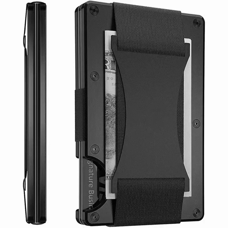 Titanium Matte Cobalt Kortholder – Slank & Stilfuld RFID-pung til Mænd & Kvinder