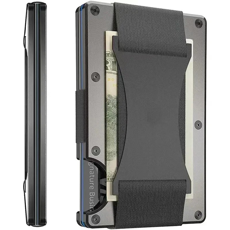 Titanium Matte Cobalt Kortholder – Slank & Stilfuld RFID-pung til Mænd & Kvinder