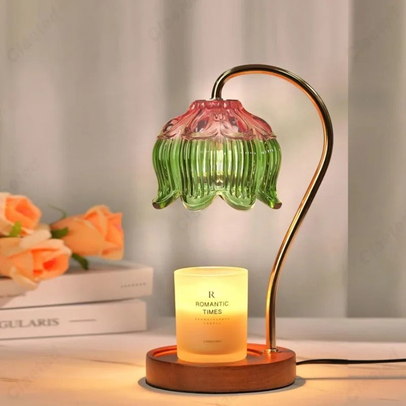 Floral Petal Stearinlys Varmere Med Minimalistisk Moderne Lampe Hjem Decor