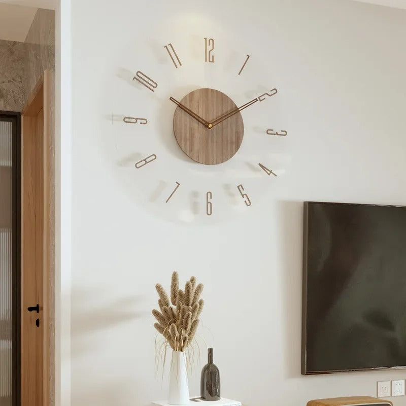 Moderne vægurs i træ – Minimalistisk og elegant design til stuen