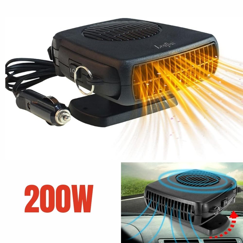 TurboHeat | 12V Bilvarmer – 150W/300W Keramisk Viftevarmer, Bærbar Bilaffugter & Varmer