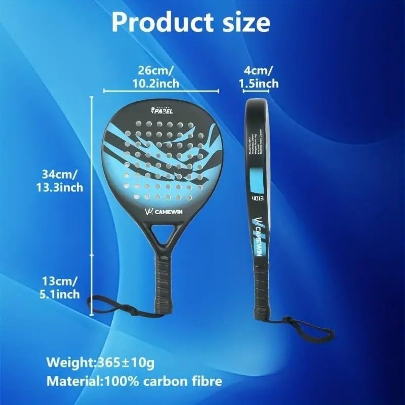 Herre Carbon Fiber Paddle Tennis Ketcher med Greb & Taske