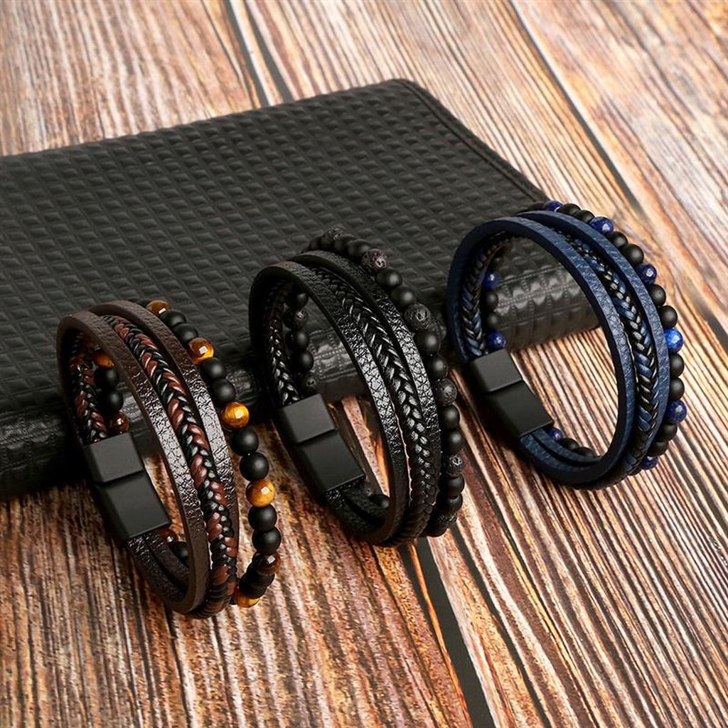 Mænds Stilfulde Armbåndsæt - Moderne Kant
