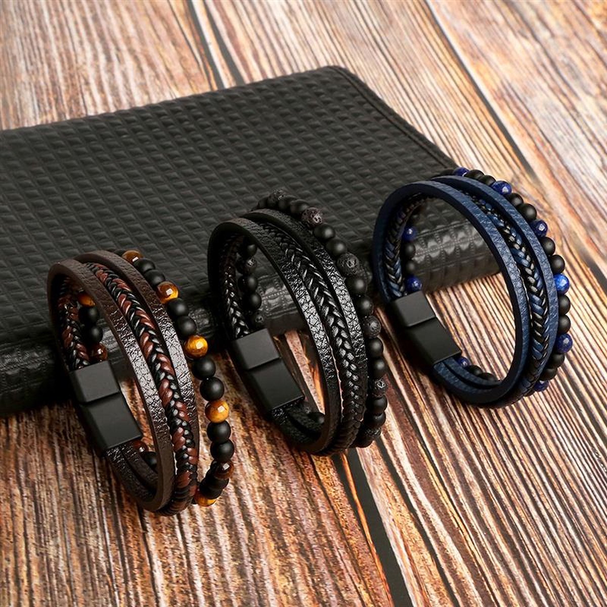 Mænds Stilfulde Armbåndsæt - Moderne Kant
