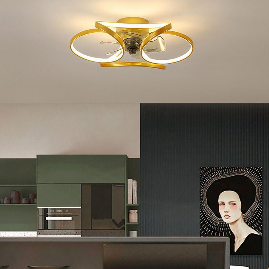 Moderne Blomst LED Loftventilator Lys med Fjernbetjening