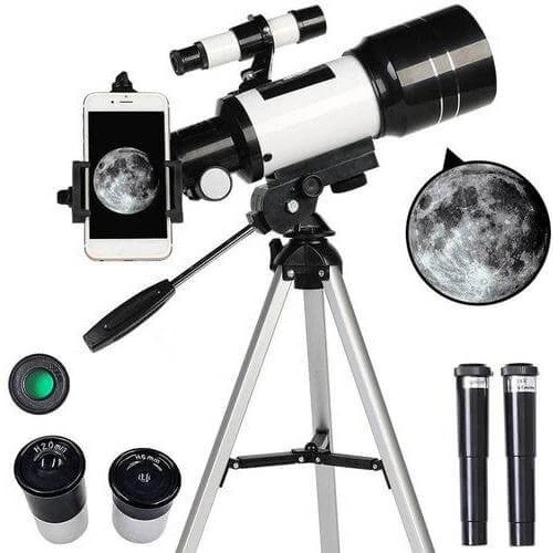 Udforsk stjernerne med lethed - Professionelt teleskop med stativ & 150x zoom til måneobservation