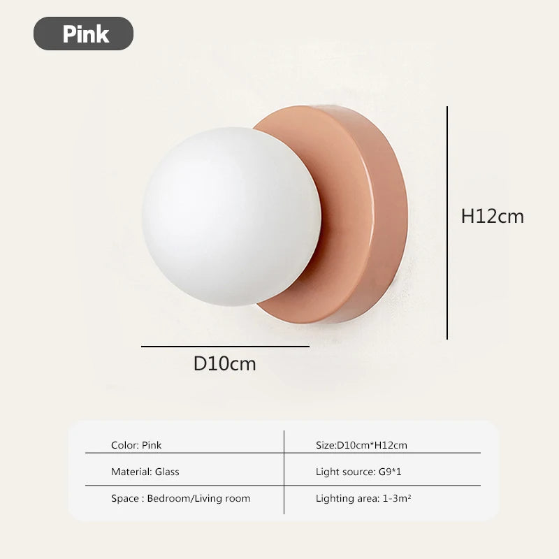 Nordisk G9 Base Glas Væglampe Minimalistisk Sconce til Soveværelse