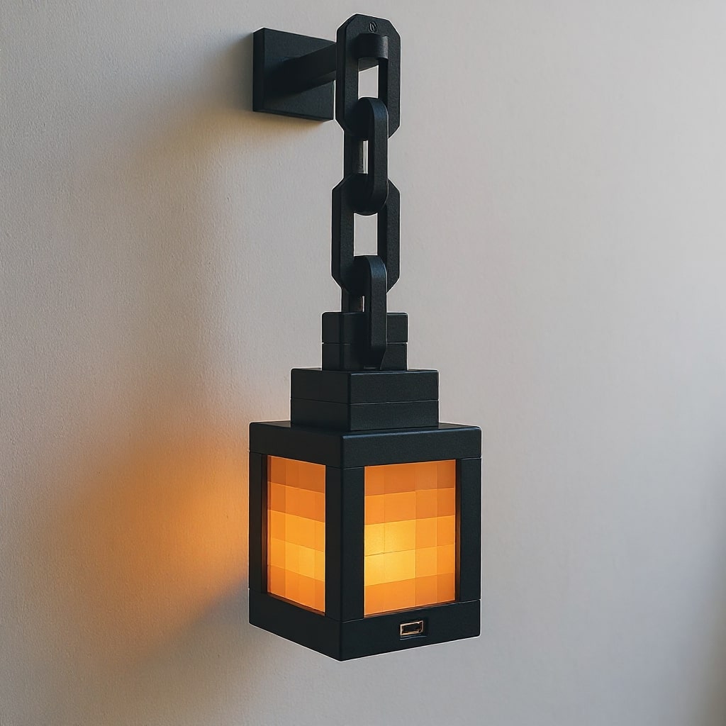 Minecraft Lampe | Trådløs Bordlampe | Natbordlampe | Væglampe indendørs | PixelLys