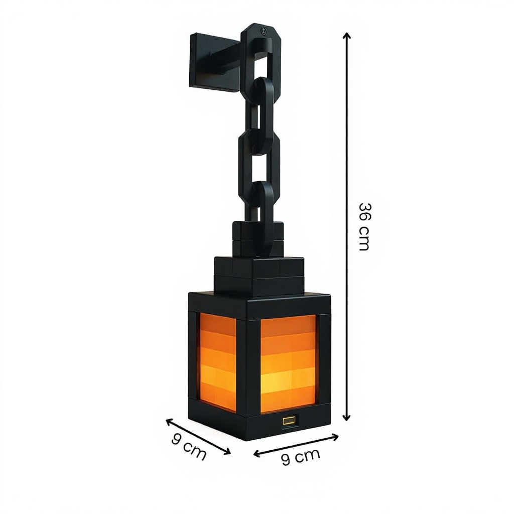 Minecraft Lampe | Trådløs Bordlampe | Natbordlampe | Væglampe indendørs | PixelLys