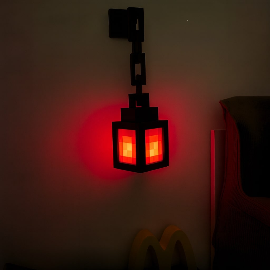 Minecraft Lampe | Trådløs Bordlampe | Natbordlampe | Væglampe indendørs | PixelLys