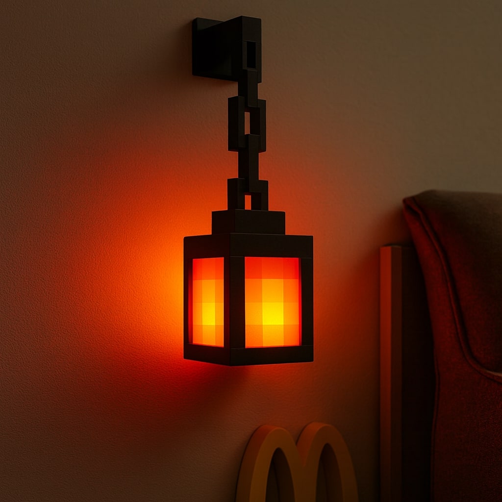 Minecraft Lampe | Trådløs Bordlampe | Natbordlampe | Væglampe indendørs | PixelLys