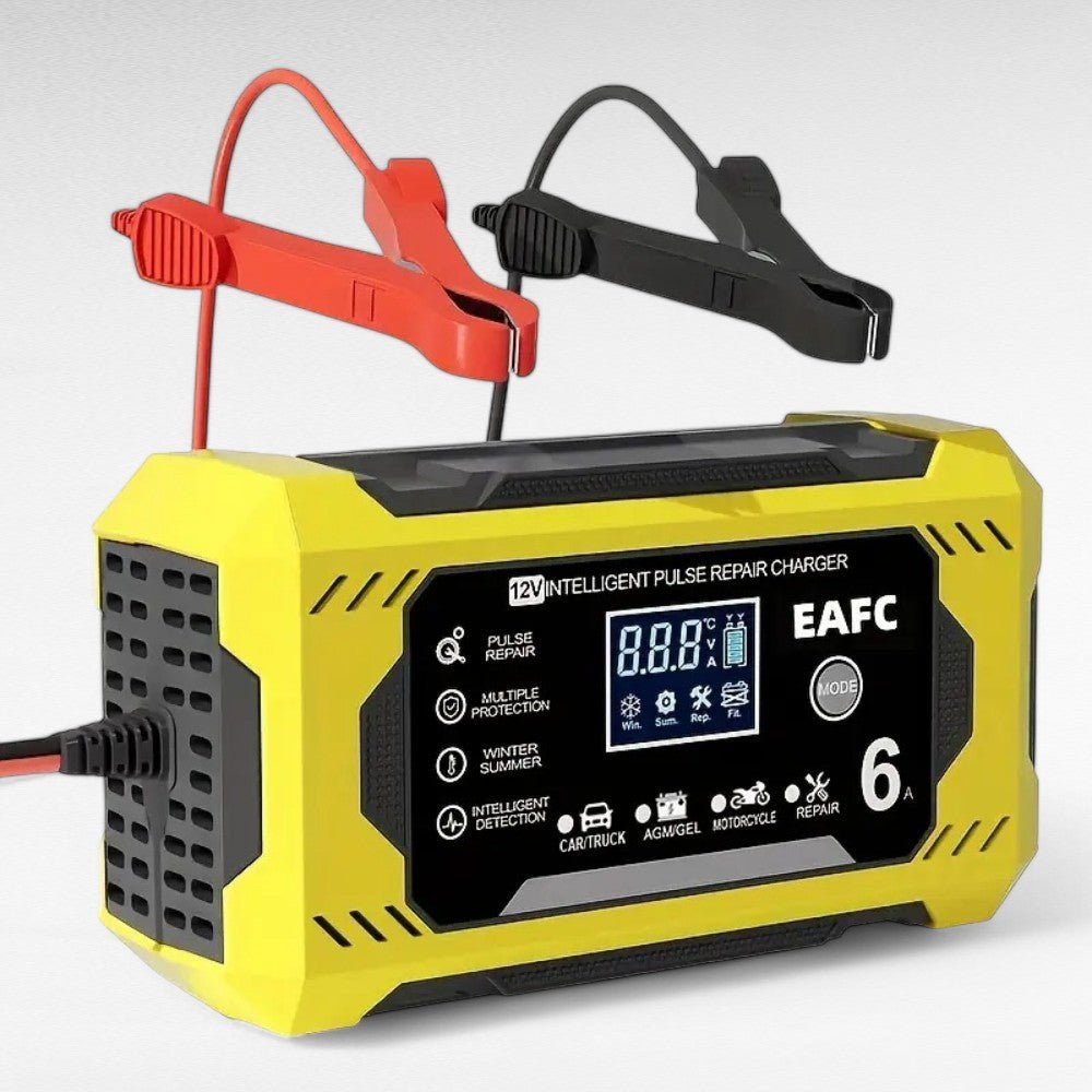 PowerPulse Bilbatterioplader – 12V/24V, Pulsreparation, LCD-display