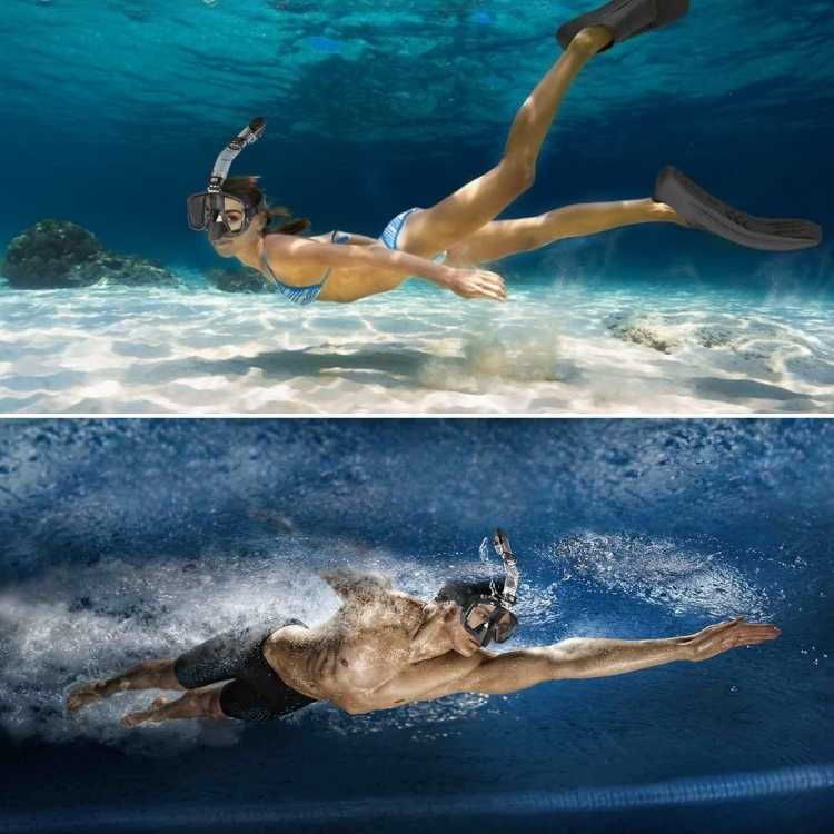 Fulde Ansigt Snorkelmaske med 180° Panoramisk Udsigt til Mænd og Kvinder