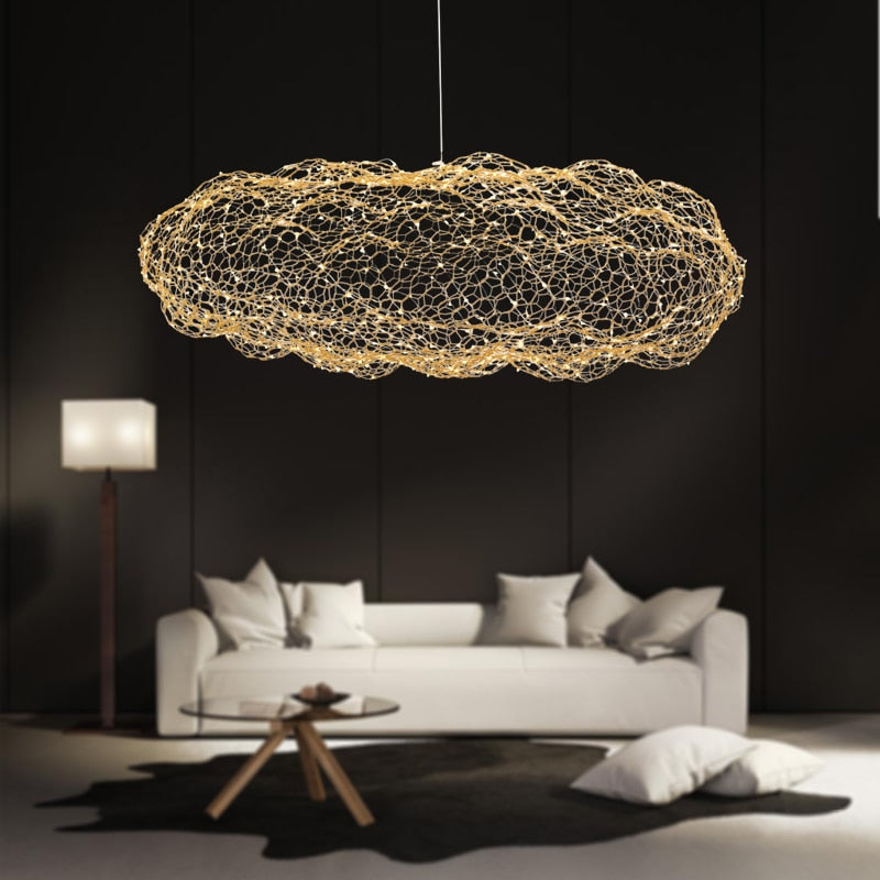 Håndlavet Jern Sky Lampe Med Stjerne LED Pletter Til Art Deco Interiører