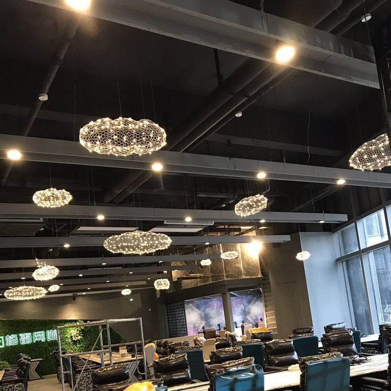 Håndlavet Jern Sky Lampe Med Stjerne LED Pletter Til Art Deco Interiører