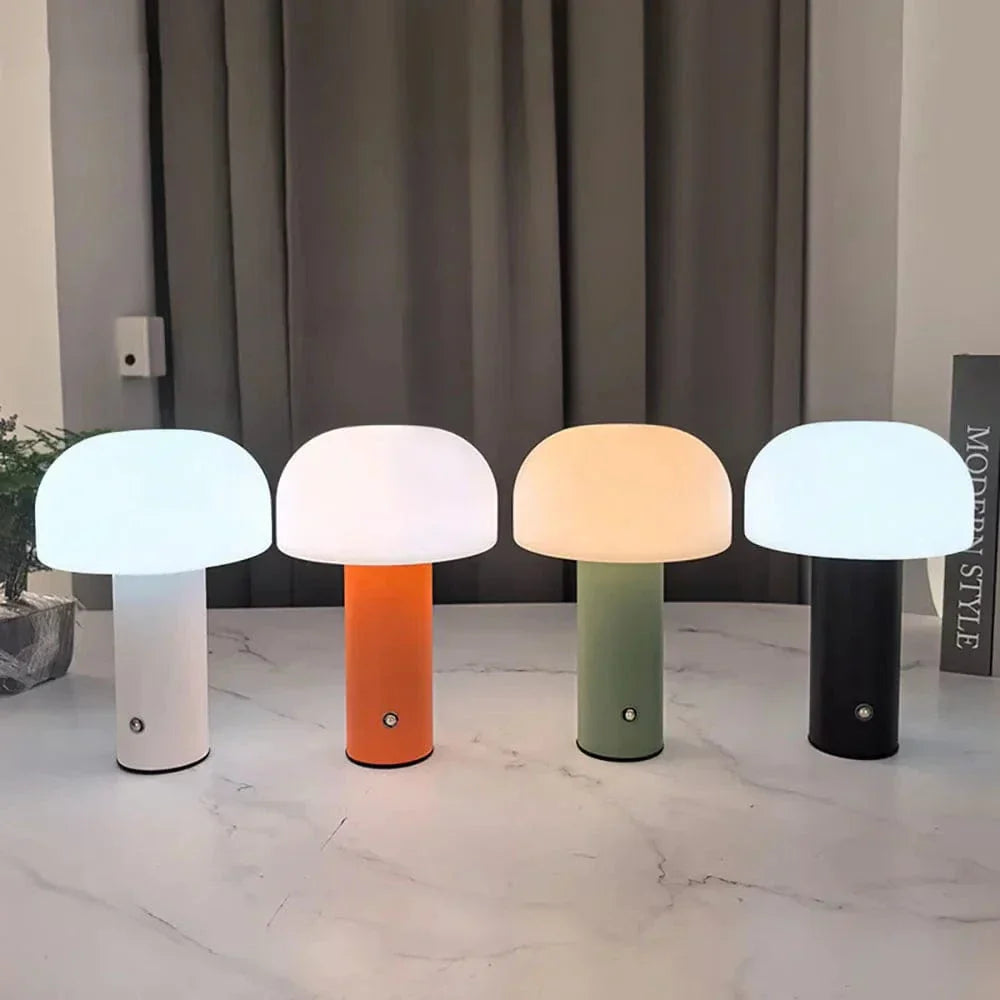 Genopladelig Svampe LED Bordlampe med Touch Kontrol