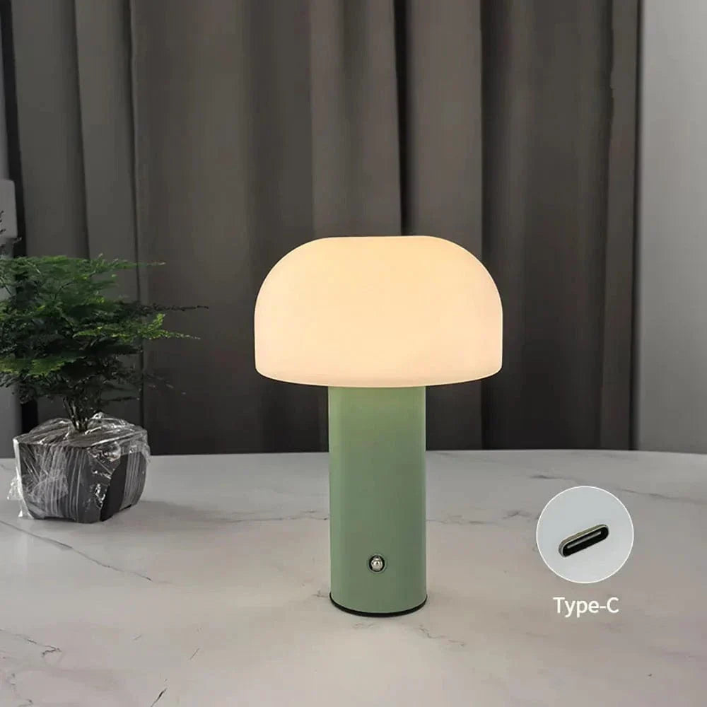 Genopladelig Svampe LED Bordlampe med Touch Kontrol