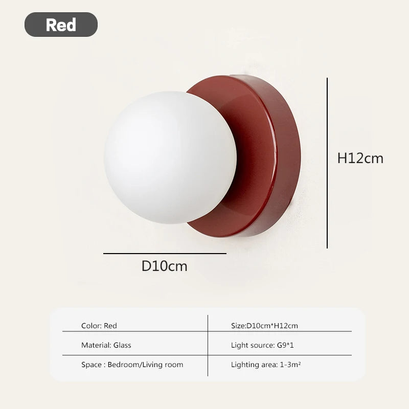 Nordisk G9 Base Glas Væglampe Minimalistisk Sconce til Soveværelse