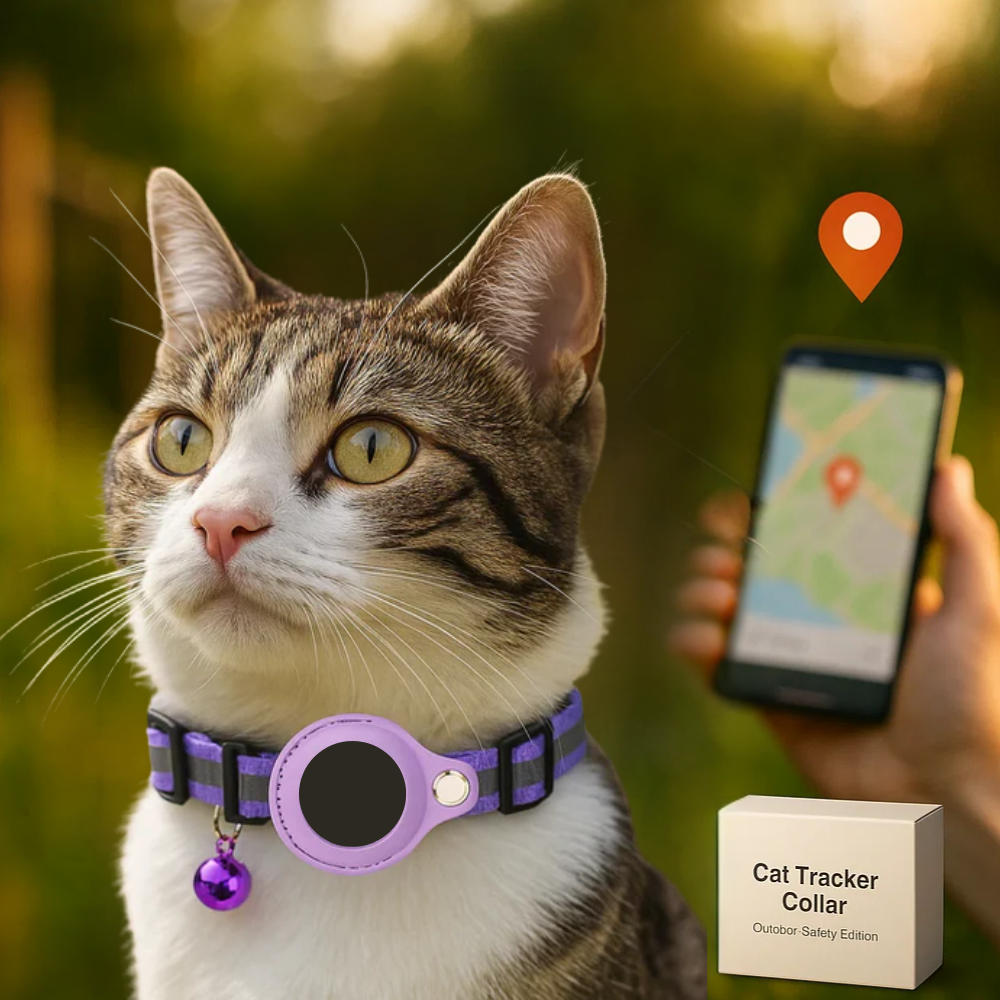 Kat GPS Tracker Halsbånd - Hurtig Udløsning & Reflekterende Design