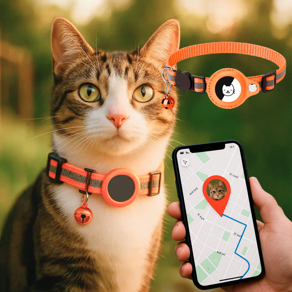 Kat GPS Tracker Halsbånd - Hurtig Udløsning & Reflekterende Design