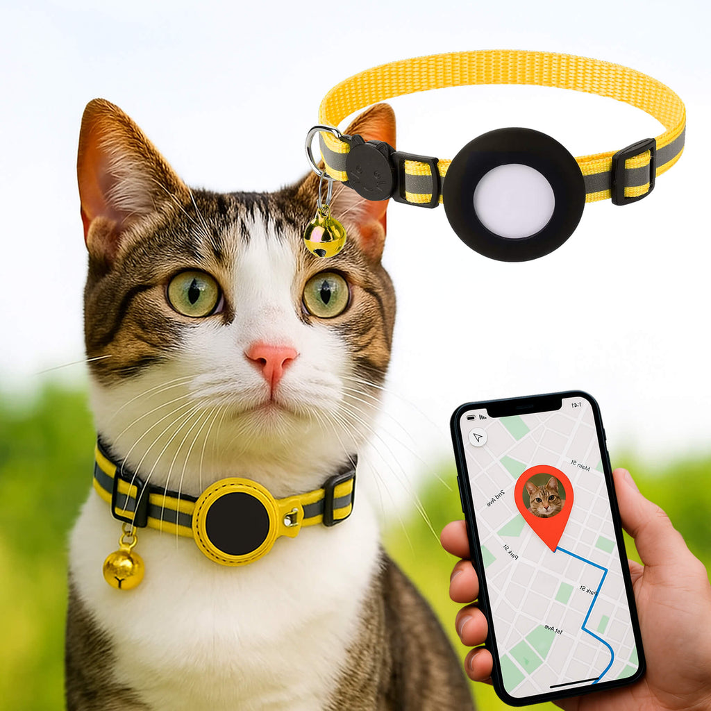 Kat GPS Tracker Halsbånd - Hurtig Udløsning & Reflekterende Design