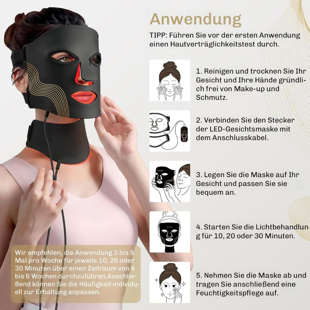 Rødt lysmaske | LED Ansigtsmaske | Hudlysbehandling | HudGlow