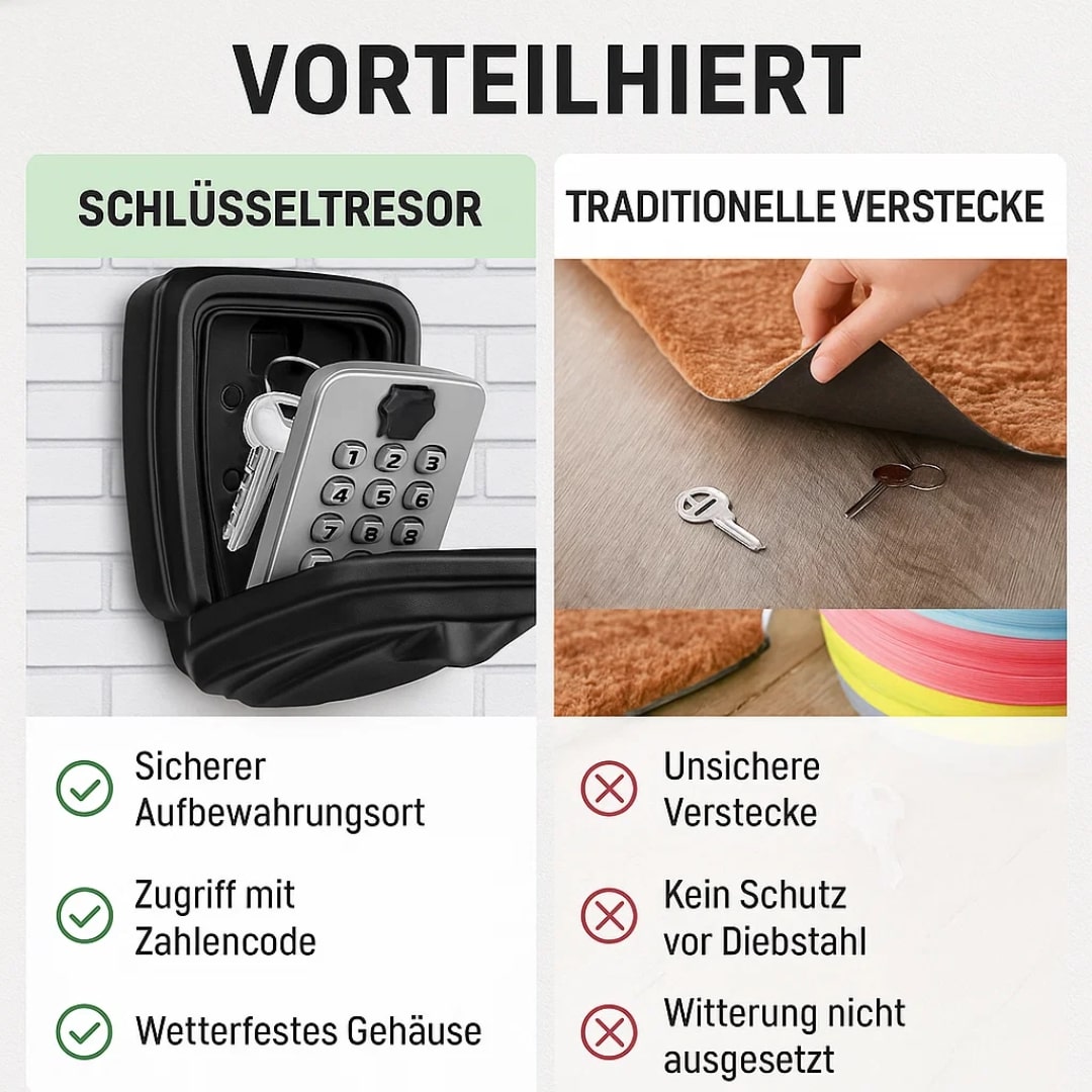 Nøgleskabsudendørs | Nøglesafe med kode | SafeHaus