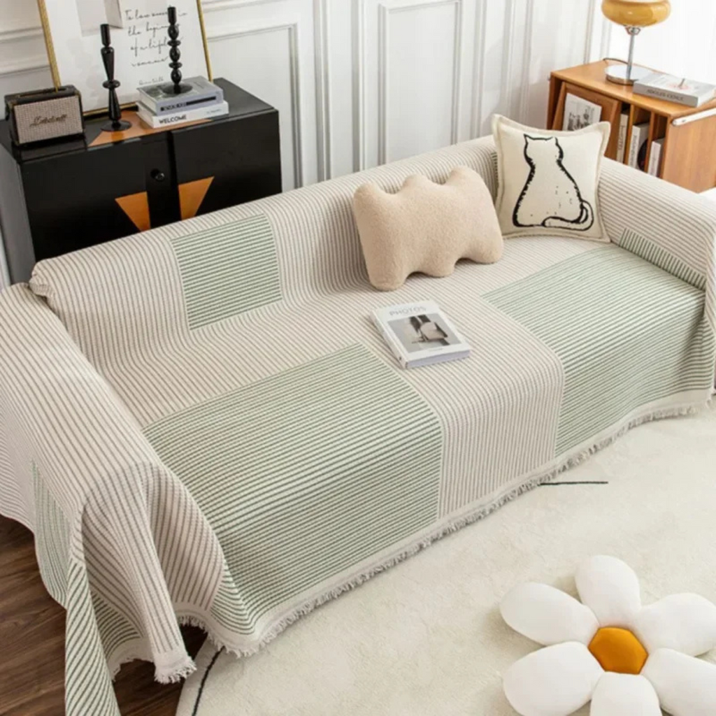 Skandinavisk Sofa Plaid med Frynse Kant