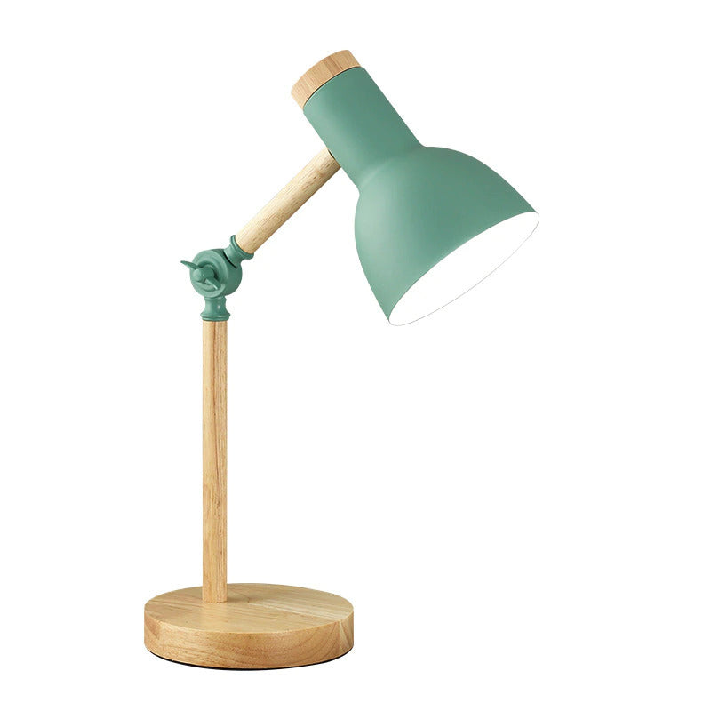 Skandinavisk Træ Skrivebordslampe med Foldbart Design