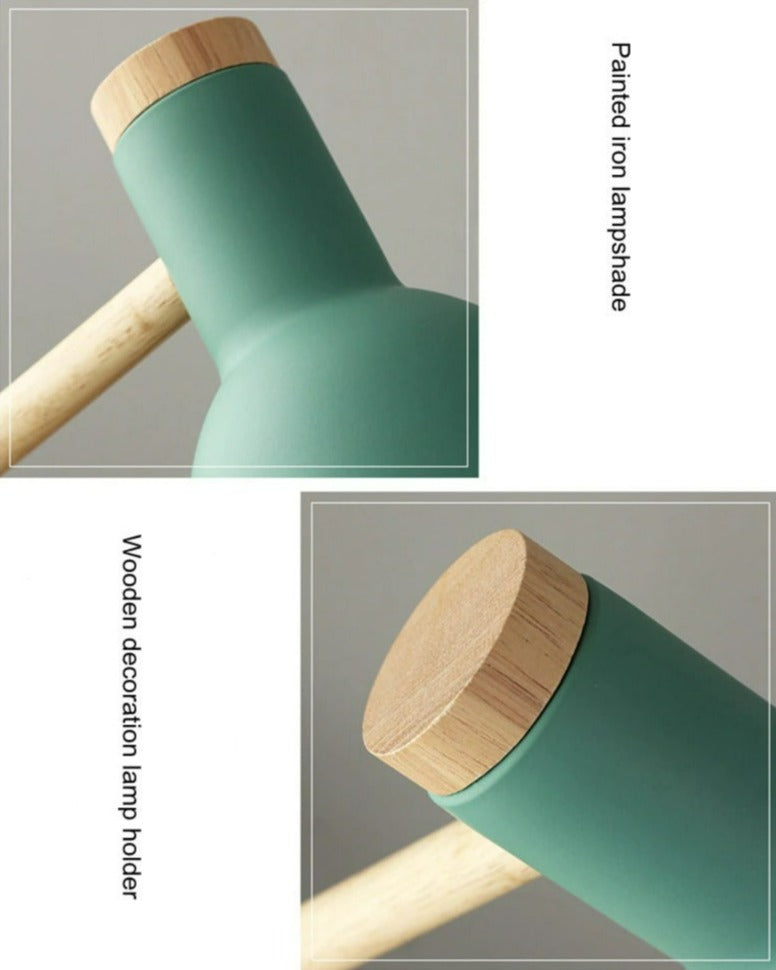 Skandinavisk Træ Skrivebordslampe med Foldbart Design