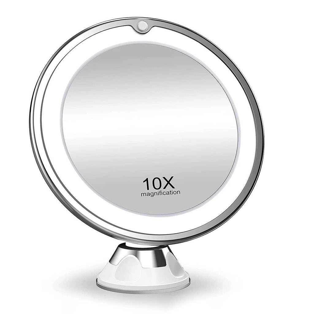 Makeup-spejl med lys og 10x forstørrelse | Belyst LED spejl rundt | Kosmetix