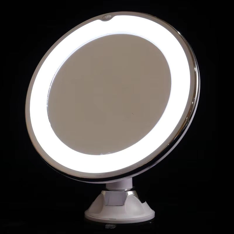 Makeup-spejl med lys og 10x forstørrelse | Belyst LED spejl rundt | Kosmetix