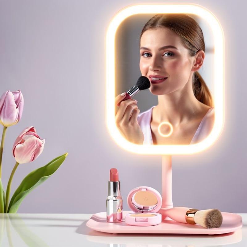 Spejl med lys | LED kosmetikspejl med belysning | Beautiq