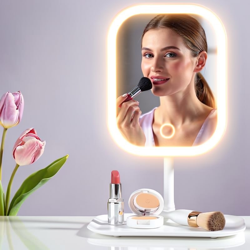 Spejl med lys | LED kosmetikspejl med belysning | Beautiq