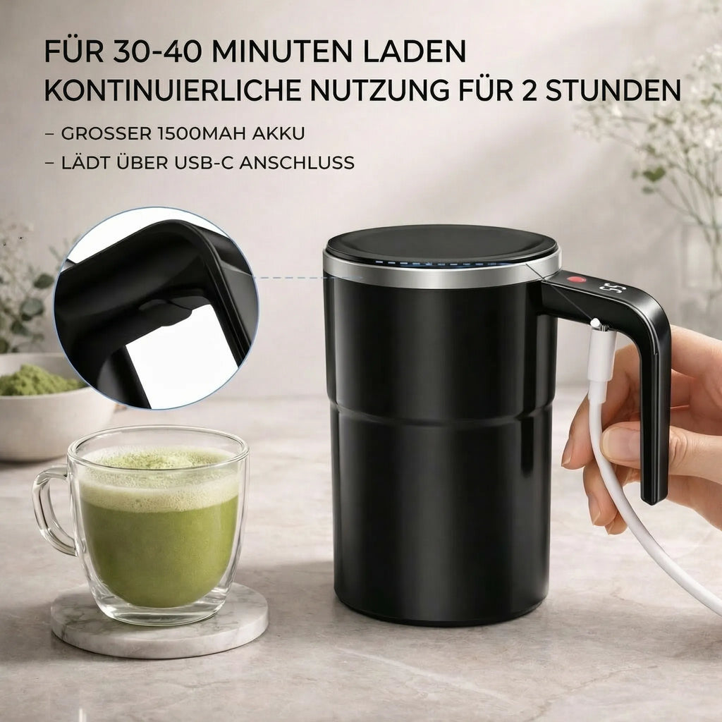 Selvrørende krus med LCD & USB | Automatisk krus til kaffe og mere | RørMester