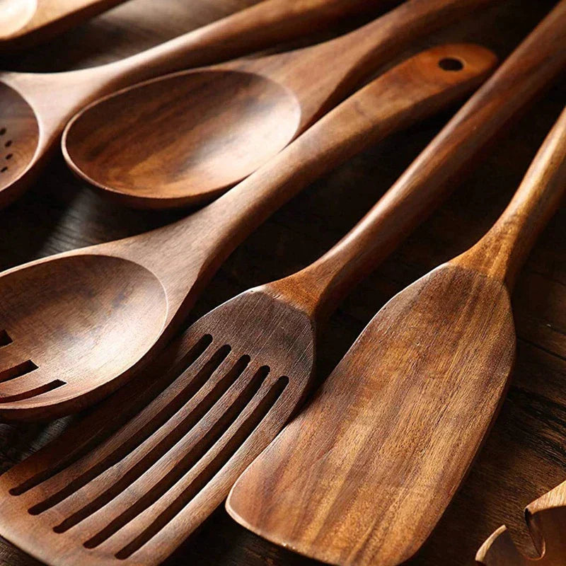 Ecochef – Sæt af Teaktræ Kjøkkenudstyr
