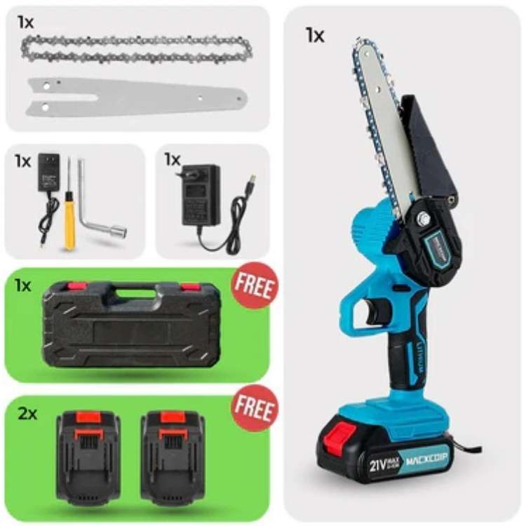SharpCut 6” Trådløs Motorsav | Kraftfuld og Ergonomisk | Let Vægt