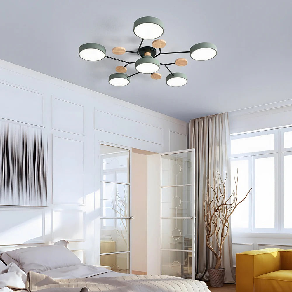 Moderne Halo LED Semi-Flush Loftlampe til Stilfulde Rum