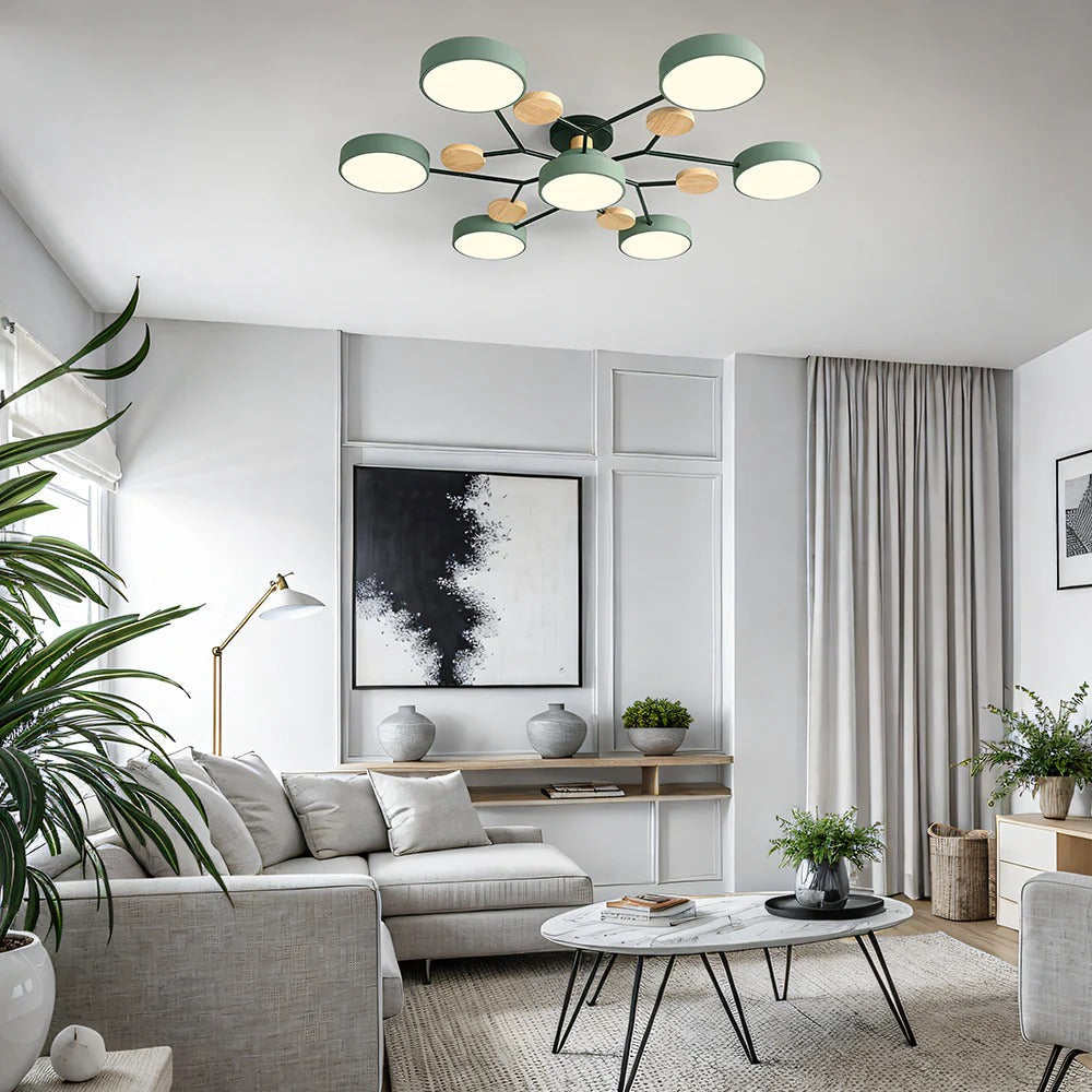 Moderne Halo LED Semi-Flush Loftlampe til Stilfulde Rum