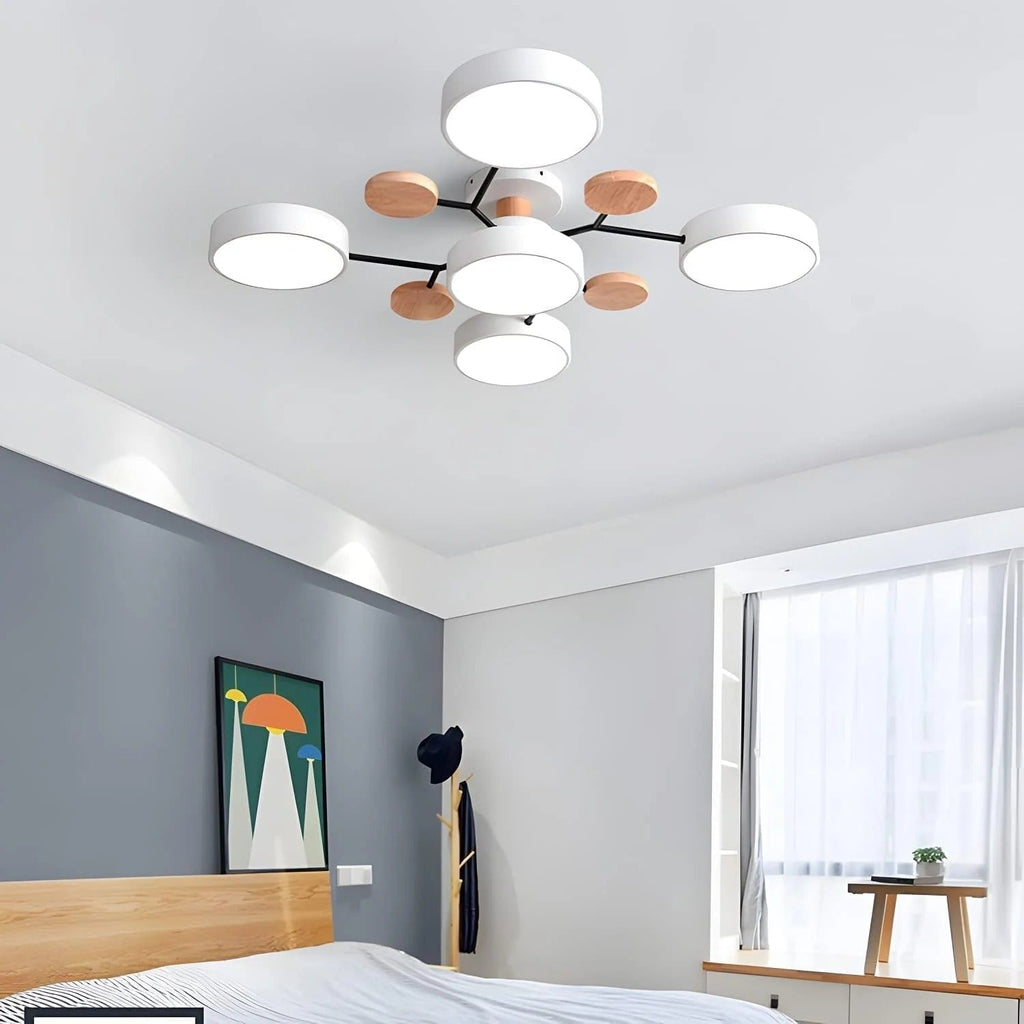 Moderne Halo LED Semi-Flush Loftlampe til Stilfulde Rum