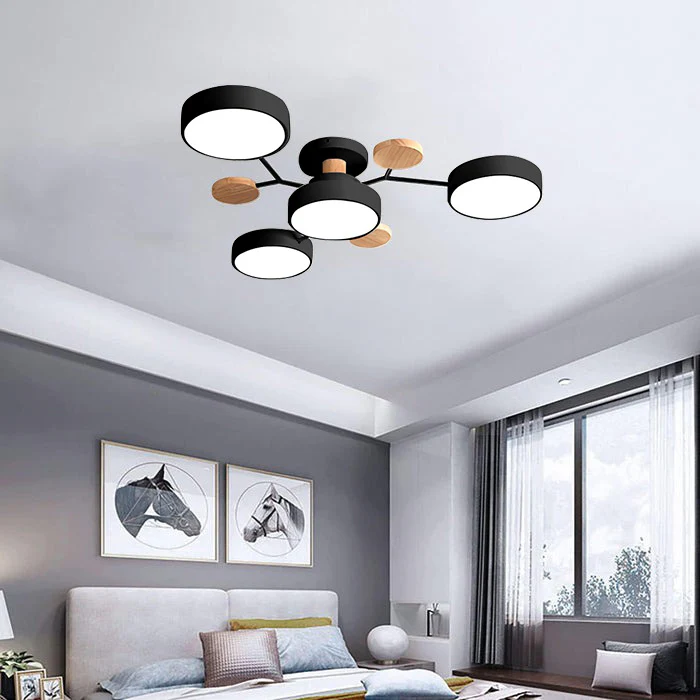 Moderne Halo LED Semi-Flush Loftlampe til Stilfulde Rum