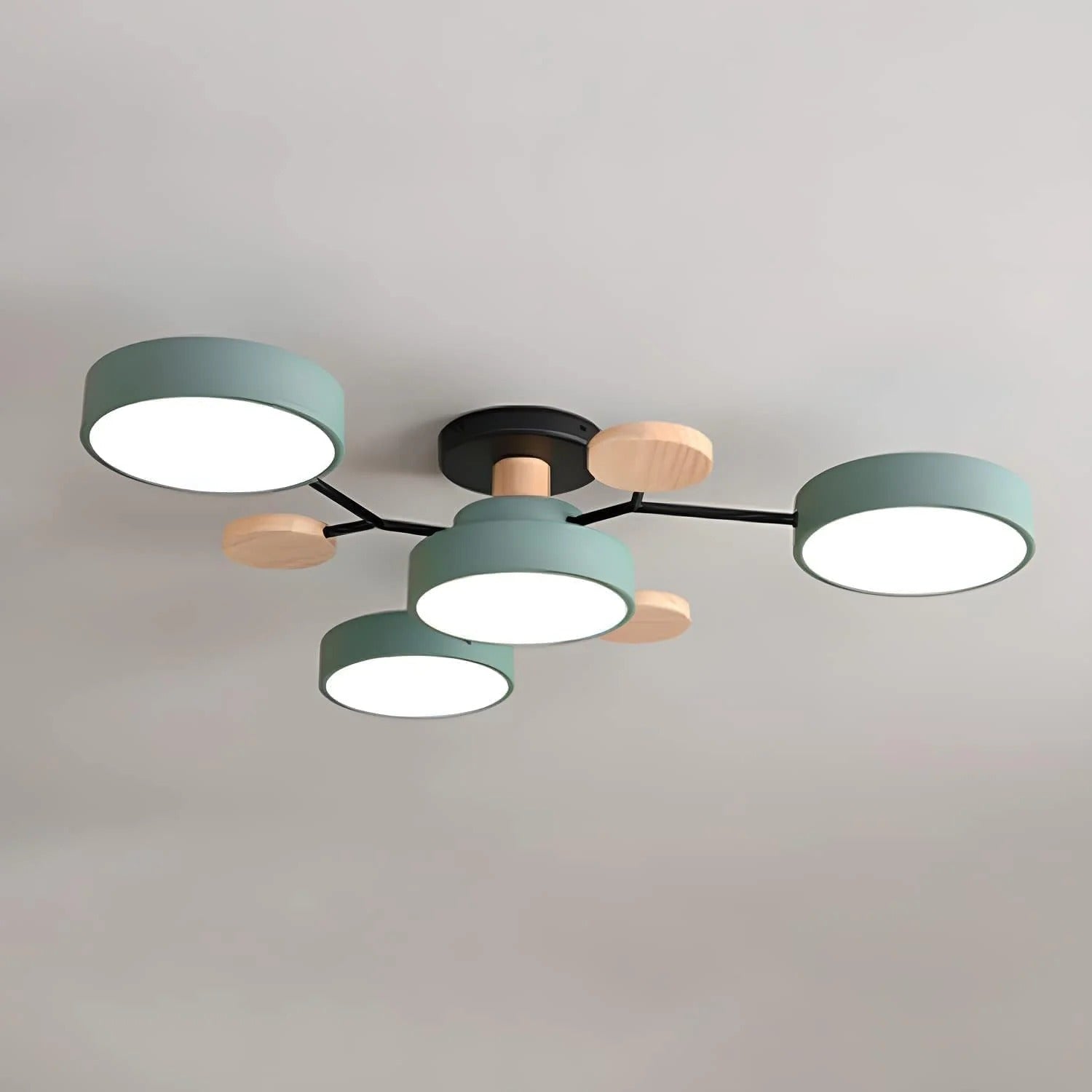 Moderne Halo LED Semi-Flush Loftlampe til Stilfulde Rum