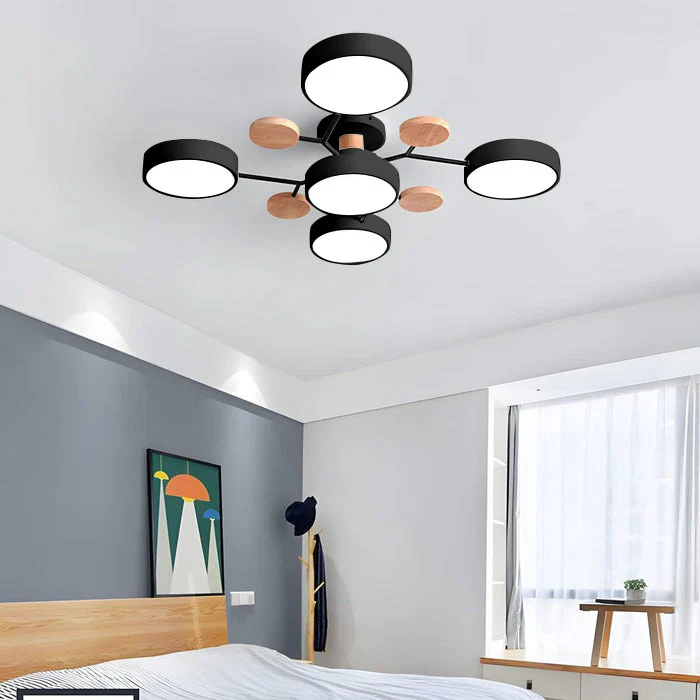 Moderne Halo LED Semi-Flush Loftlampe til Stilfulde Rum