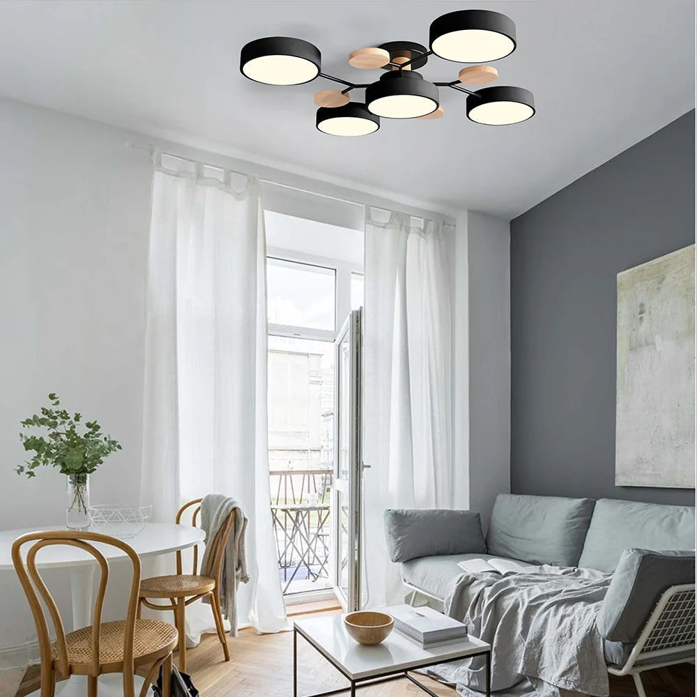 Moderne Halo LED Semi-Flush Loftlampe til Stilfulde Rum