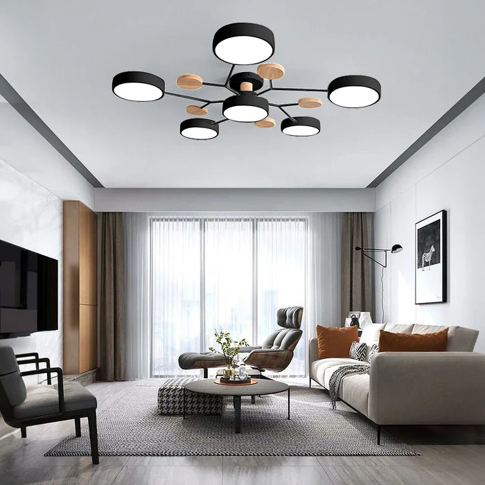 Moderne Halo LED Semi-Flush Loftlampe til Stilfulde Rum