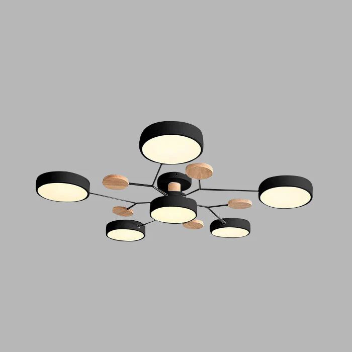 Moderne Halo LED Semi-Flush Loftlampe til Stilfulde Rum