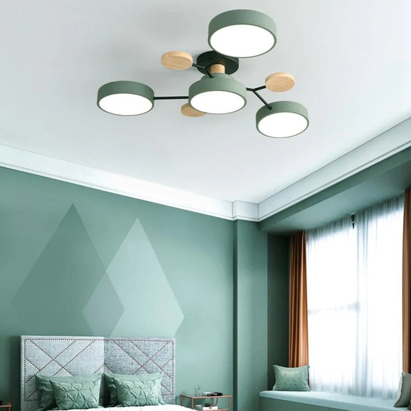 Moderne Halo LED Semi-Flush Loftlampe til Stilfulde Rum