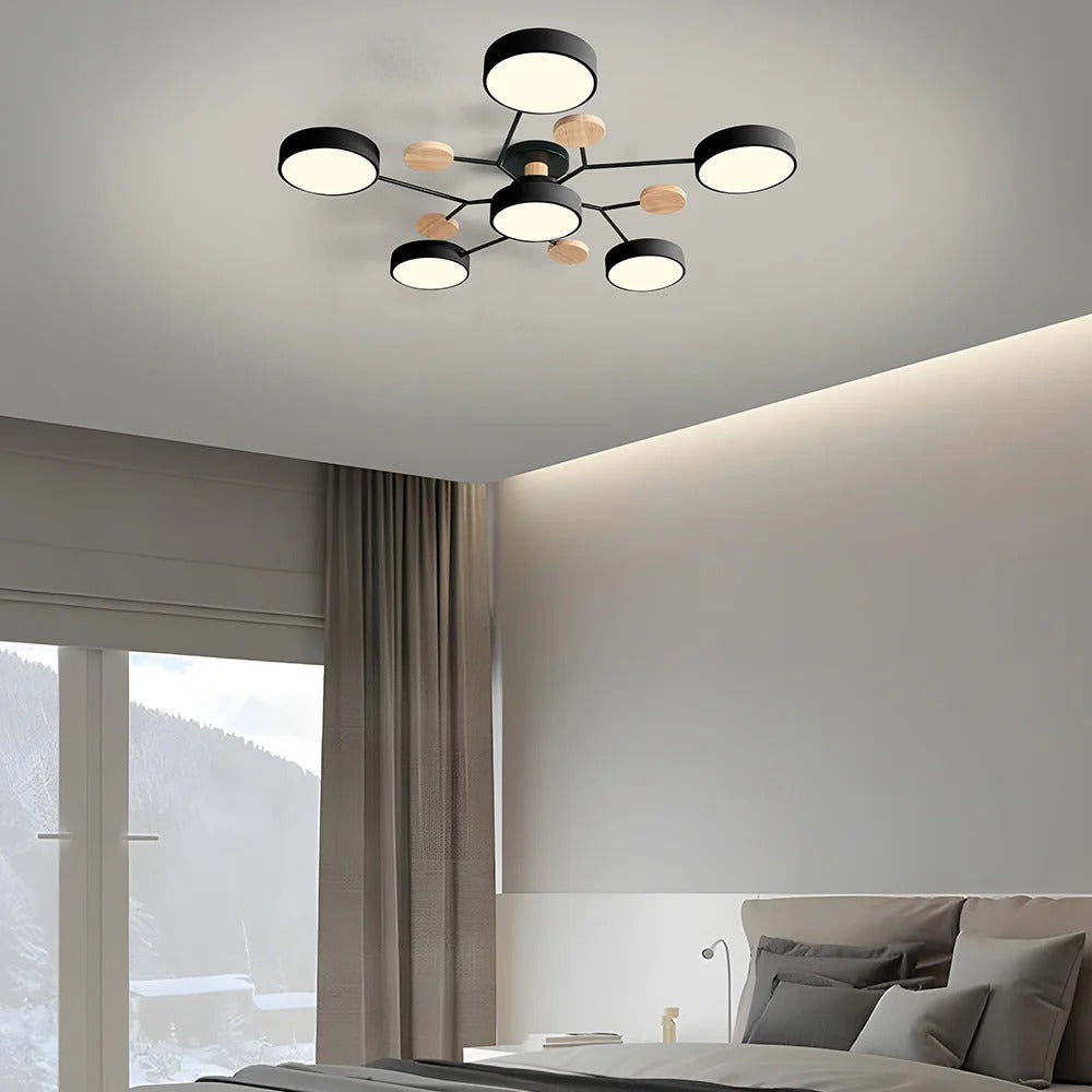 Moderne Halo LED Semi-Flush Loftlampe til Stilfulde Rum