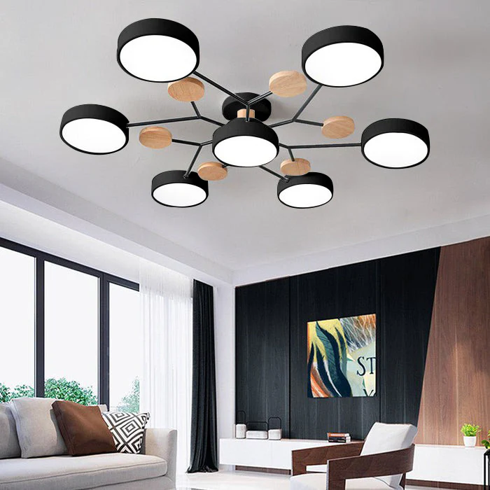 Moderne Halo LED Semi-Flush Loftlampe til Stilfulde Rum